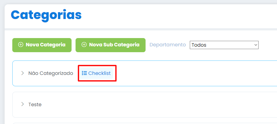 sopção checklist personalizada