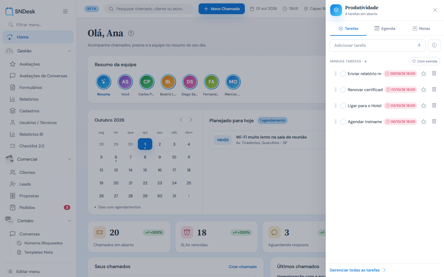 Widget Produtividade: tarefas, agenda e notas na lateral